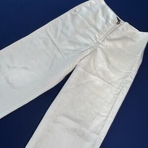 Ann Taylor Women's Size 4P NWT Seamed Straight Crop Pant Wide Leg Ivory White